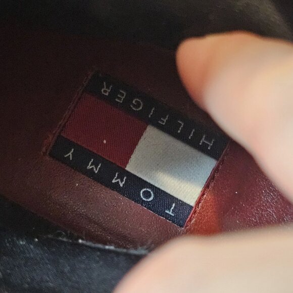Retro 90s Y2K Black Boots Square Toe Chunky‎ Block Heel Sz 10 Tommy Hilfiger - Picture 9 of 12